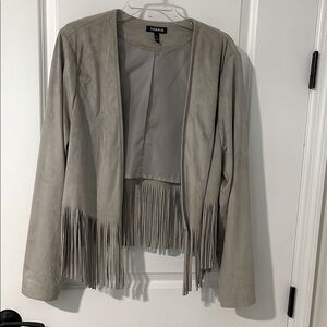 Torrid Light Gray Fringe Blazer